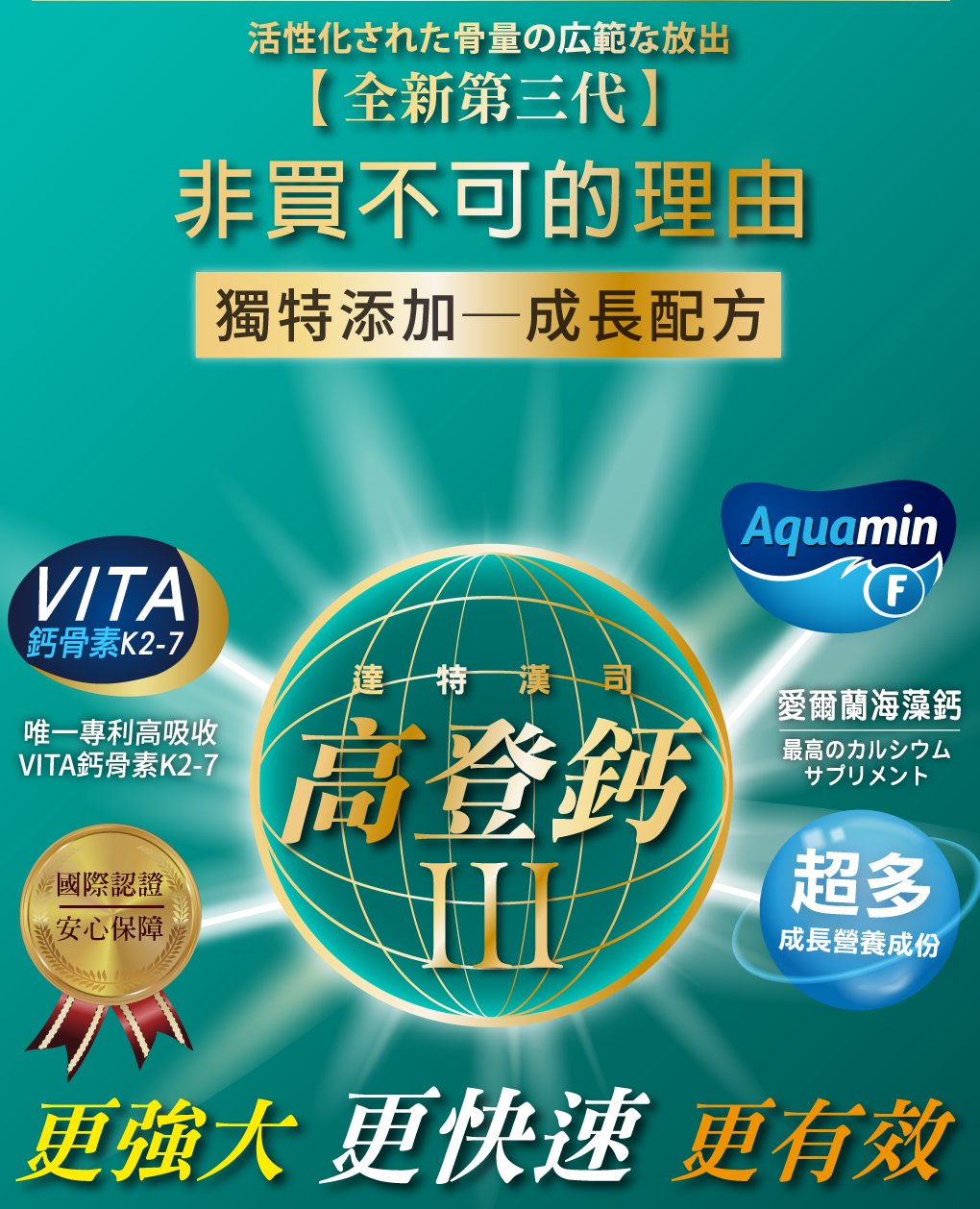 我愛簡單購 IEasyShopping 【達特漢司】第三代-高登鈣 12盒-成長高鈣